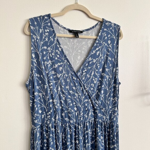 41 Hawthorn Dress Women's Large Blue Floral Adelina Maxi Coastal Cottage Prairie - Picture 2 of 6